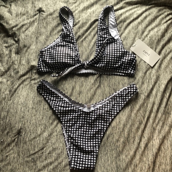 zaful checkered bikini